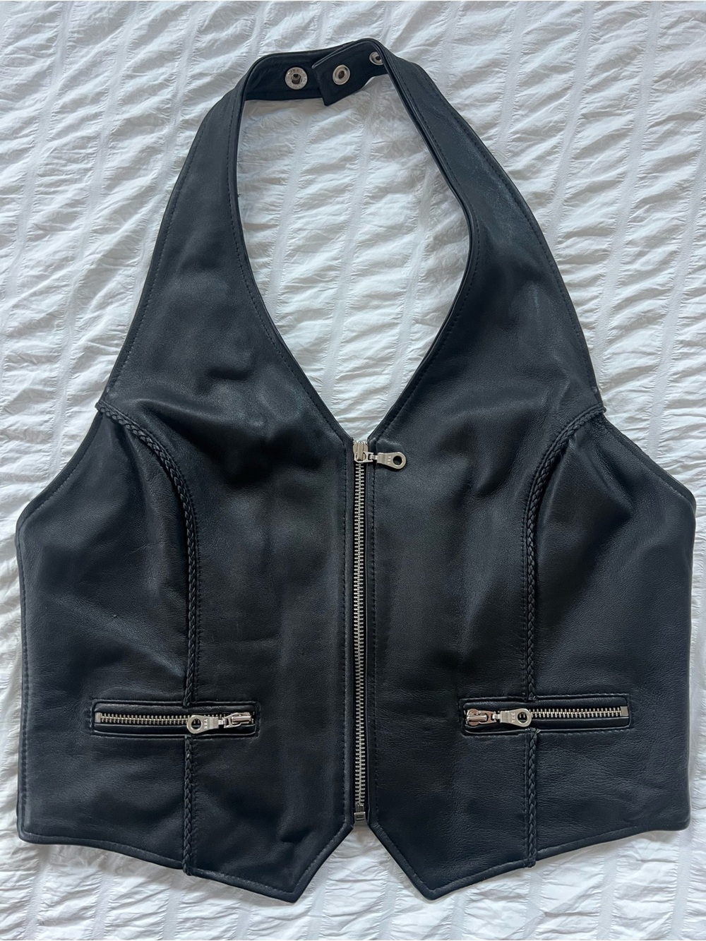 First Manufacturing Co. Genuine Leather Halter Vest – Size XL